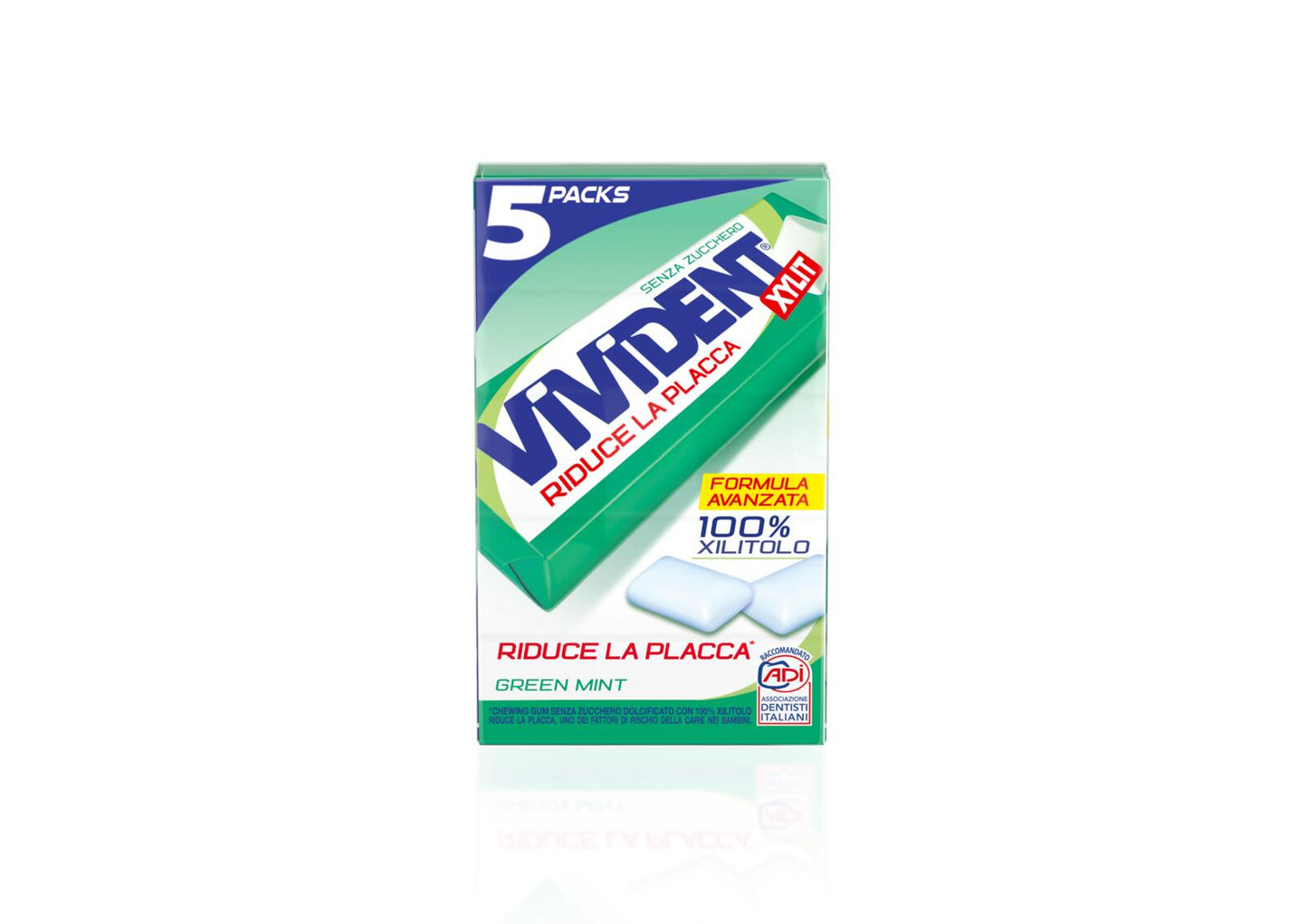 Vivident Xylit Green Mint 5 Packs 67,5 g (25613624)