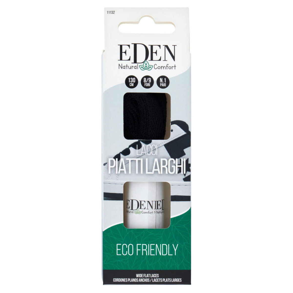 Eden Natural Comfort Lacci Piatti Larghi 130 cm 8/9 Fori 1 Paio (25525902)