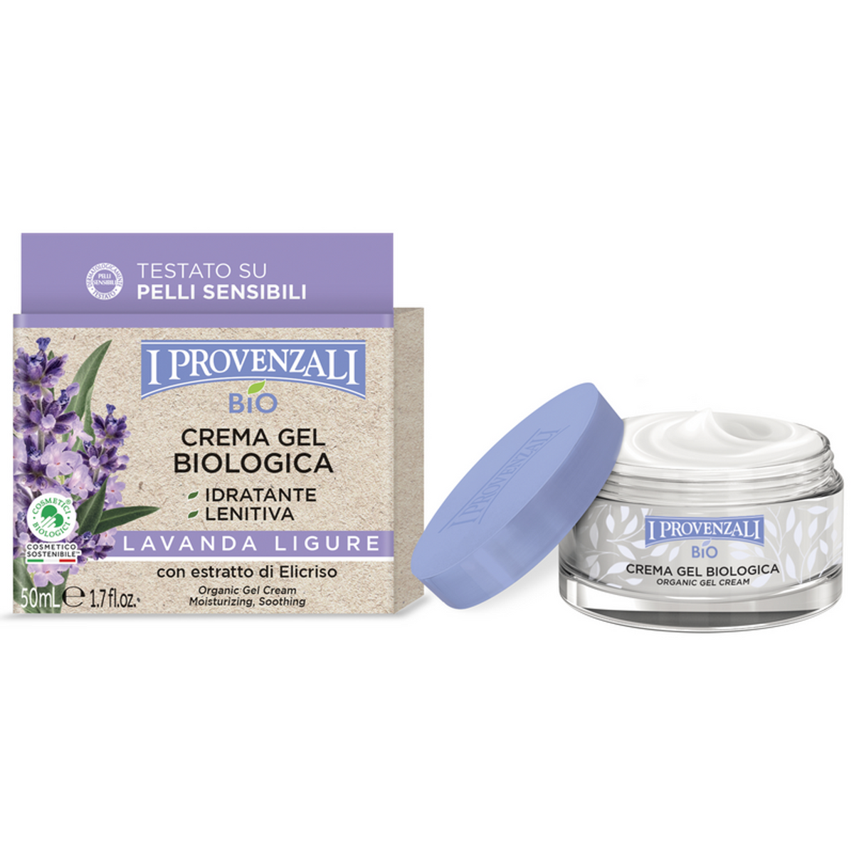 I PROVENZALI - Crema Gel Viso Biologica Idratante Lenitiva Lavanda Ligure - 50 ml (25531103)