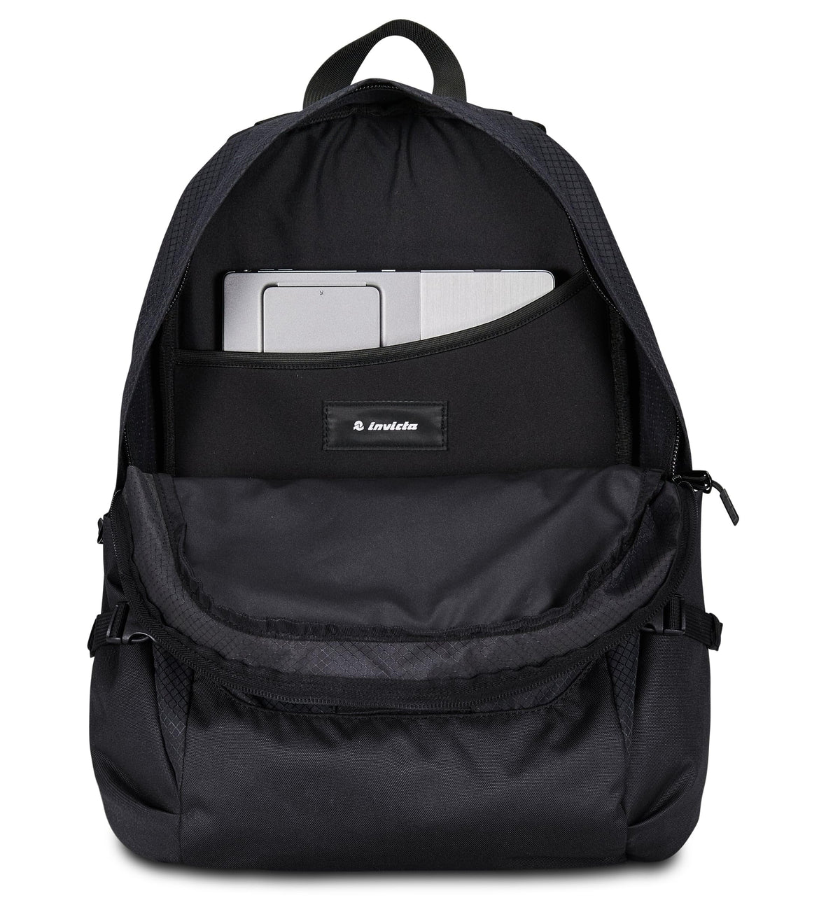 Invicta Zaino Ufficio Invict-Act Plus Fibra Ottica, Nero, Doppio Scomparto Con Tasca PC, Tasca Borraccia, Tasca Con Organizer, Cinghia Vita, Nastri Torace e Regolazione Volume, Zaino Viaggio (25615199)