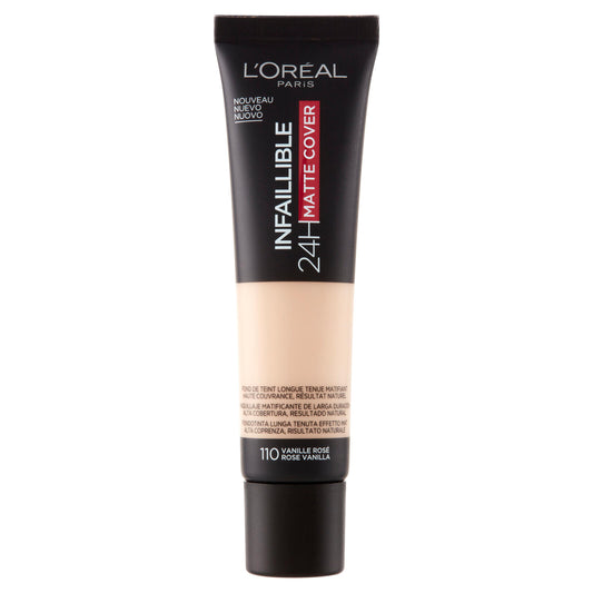 L'Oréal Paris Infaillible 24h Mat Cover Fondotinta Coprente Finish Matte Lunga Durata 110VanilleRosé (25531891)