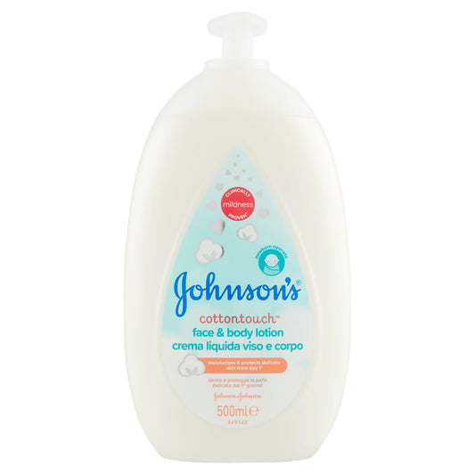 Johnson's Baby Crema Liquida Viso E Corpo Cottontouch, Per La Pelle Delicata Del Neonato, 500ml (25531385)