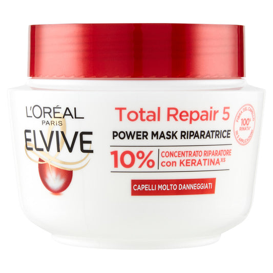 L'Oréal Paris Maschera Capelli Elvive Total Repair 5, Ricostituente per Capelli Sciupati 300 ml (25531968)