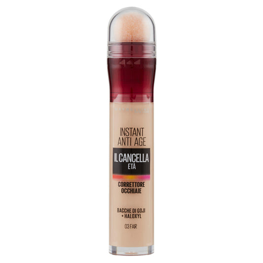 Maybelline New York Correttore Liquido Il Cancella Età con Bacche di Goji e Haloxyl, 03 Fair (25558688)
