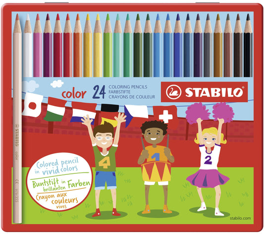 Matita colorata - STABILO color - Scatola in Metallo da 24 - Colori assortiti (25534659)