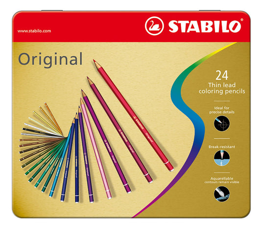 Matita colorata Premium - STABILO Original - Scatola in Metallo da 24 - Colori assortiti (25544820)