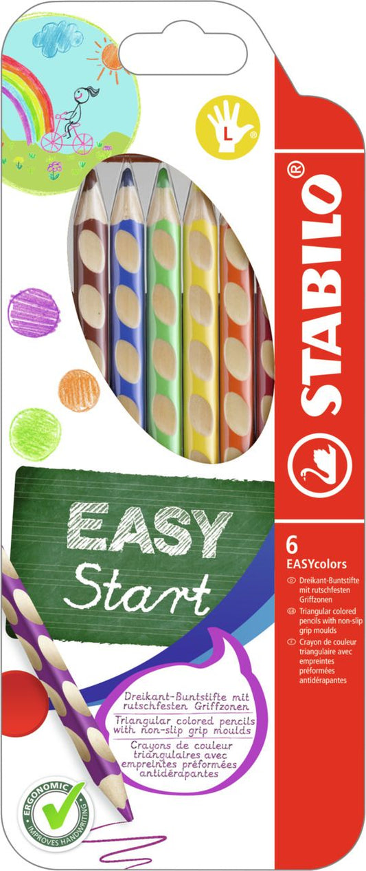 Matita colorata Ergonomica - STABILO EASYcolors - per Mancini - Astuccio da 6 - Colori assortiti (25534802)