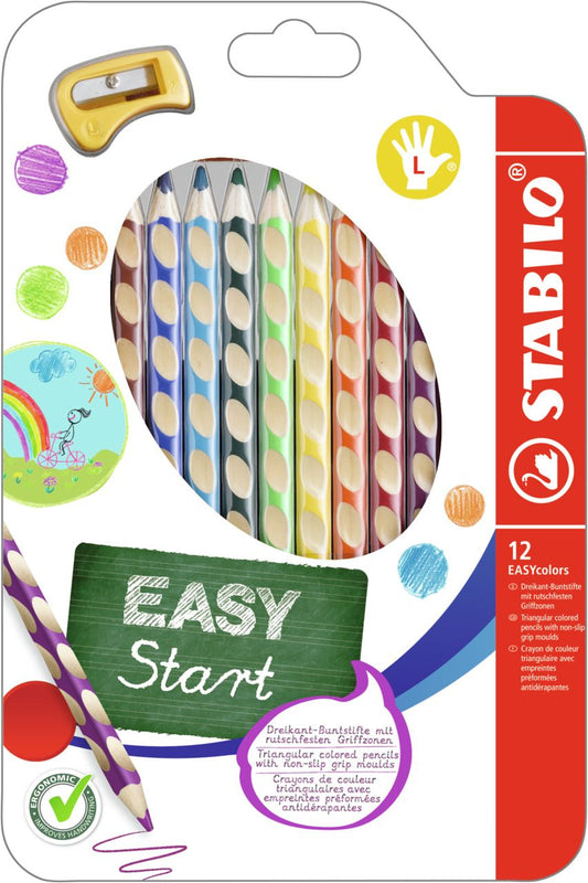 Matita colorata Ergonomica - STABILO EASYcolors - per Mancini - Astuccio da 12 - Colori assortiti (25534794)