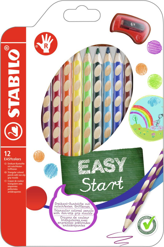 Matita colorata Ergonomica - STABILO EASYcolors - per Destrimani - Astuccio da 12 - Colori assortiti (25534778)