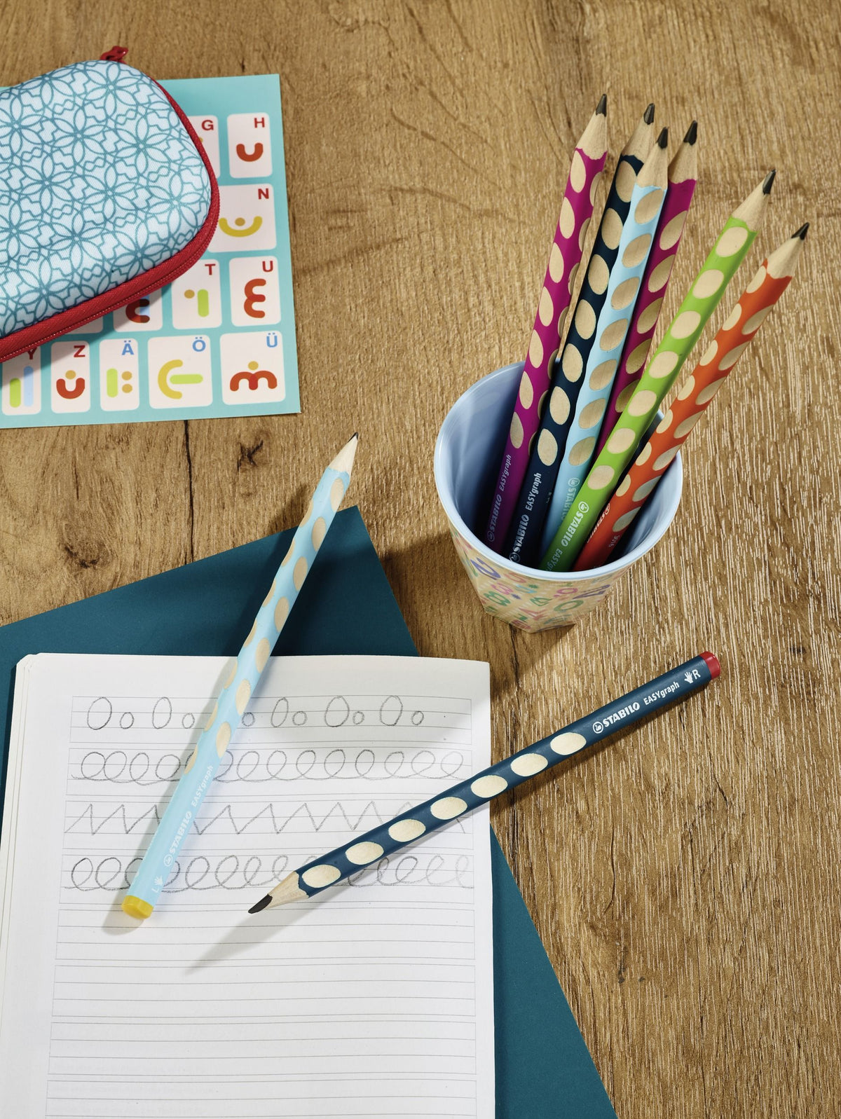 Matita Ergonomica triangolare - STABILO EASYgraph per Destrimani in Petrolio - Gradazione HB (25544991)