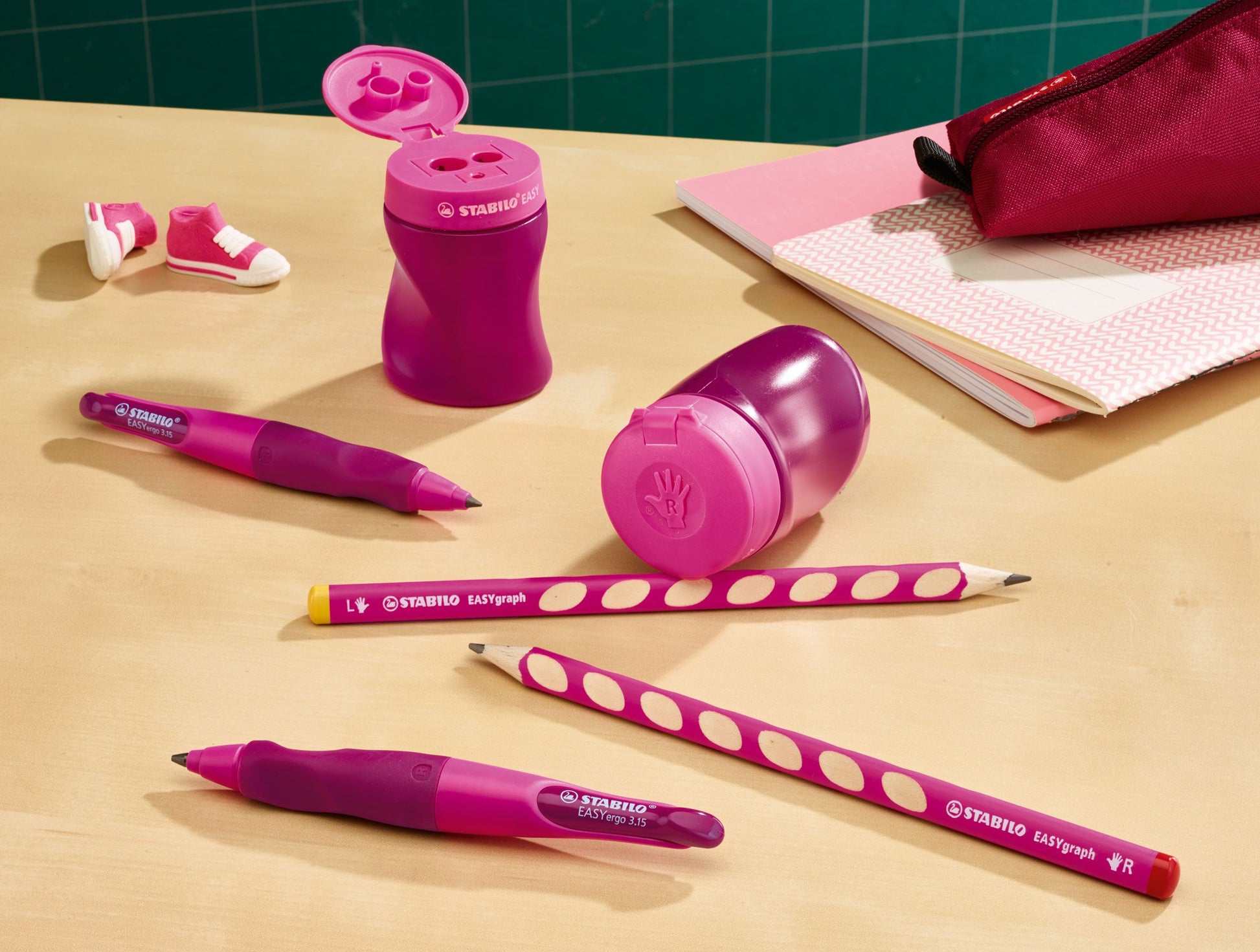 Temperamatite Ergonomico - STABILO EASYtemperino per Mancini - Rosa (25610287)