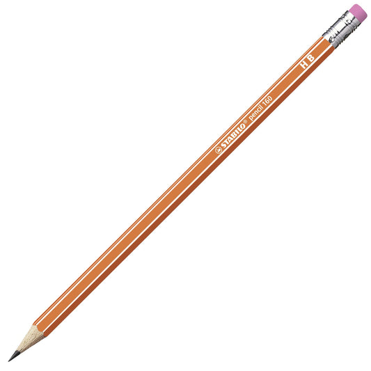 Matita in grafite - STABILO Pencil 160 con gommino - Arancione - Gradazione HB (25545183)