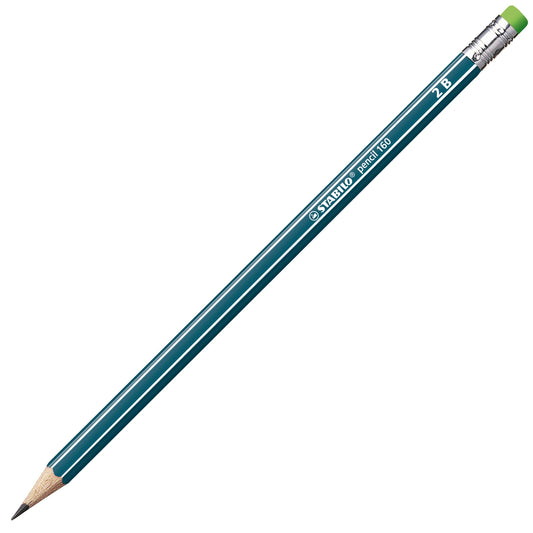 Matita in grafite - STABILO Pencil 160 con gommino - Petrolio - Gradazione 2B (25545197)