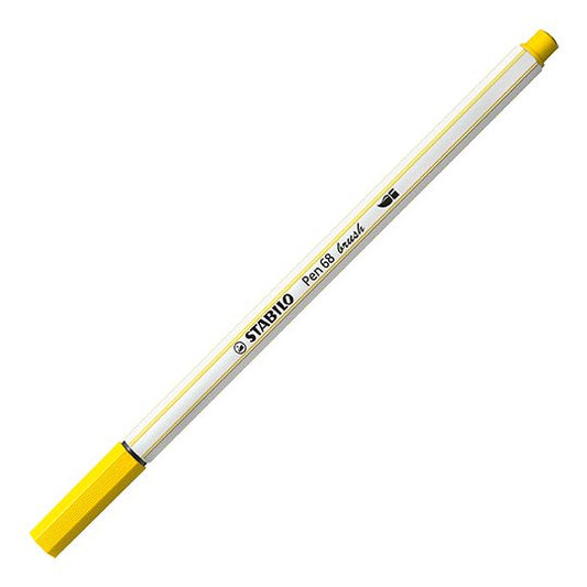 Pennarello Premium con punta a pennello - STABILO Pen 68 brush - Giallo (25576108)