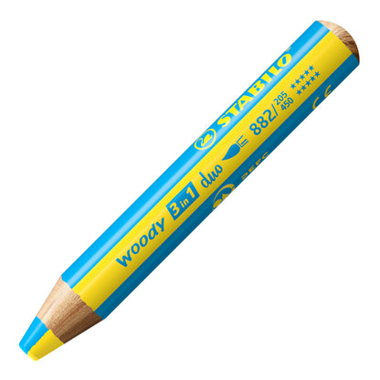 Matita colorata Multi-Funzione - STABILO woody 3 in 1 duo - Mina a 2 Colori - Astuccio da 10 - con Temperino - 10 Matitoni e 20 colori (25544760)