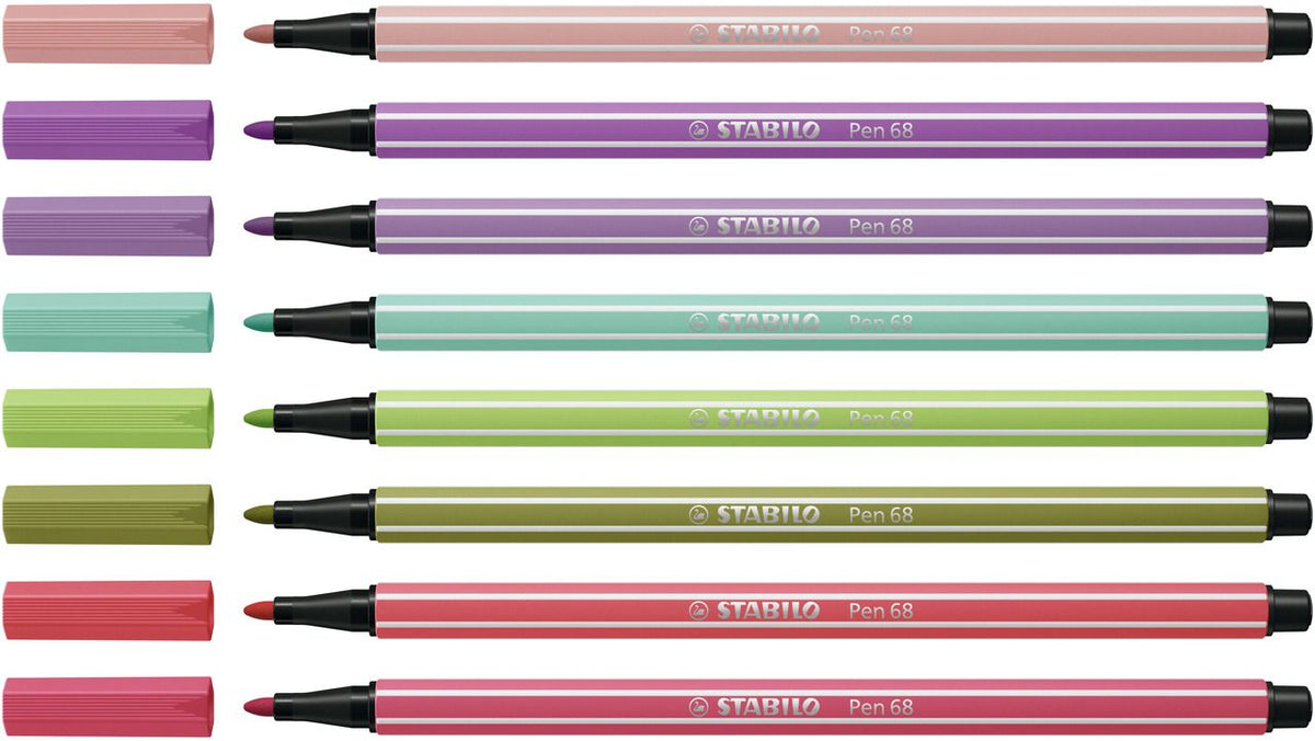 Pennarello Premium - STABILO Pen 68 - New Shades - Astuccio da 8 - Colori assortiti (25573698)