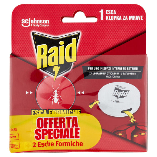 Raid Esca Formiche Insetticida Bipacco, Pronta all'Uso in Spazi Interni ed Esterni, 1 pezzo (25583450)
