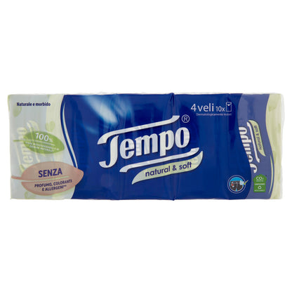 Tempo natural & soft Fazzoletti 4 veli 10 pz (25610518)