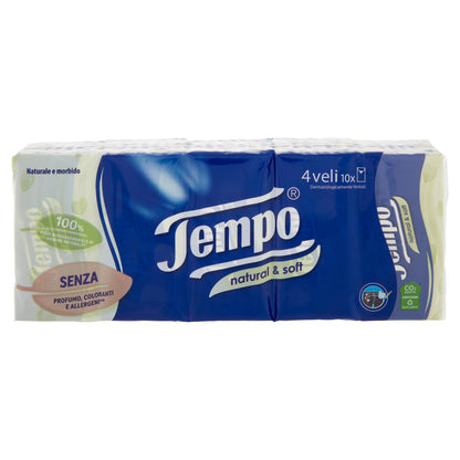 Tempo natural & soft Fazzoletti 4 veli 10 pz (25610519)