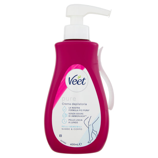 Veet Crema Depilatoria Pelli Sensibili, per Gambe, Braccia, Ascelle e Zona Bikini, 400 ml (25613313)