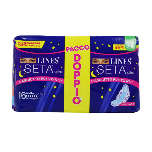 LINES - Assorbenti LINES SETA ULTRA NOTTE CON ALI - 16 pz (25533404)