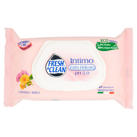 Fresh & Clean Intimo Extra Delicato pH 5.0 Salviettine Calendula e Malva 20 pz (25529879)