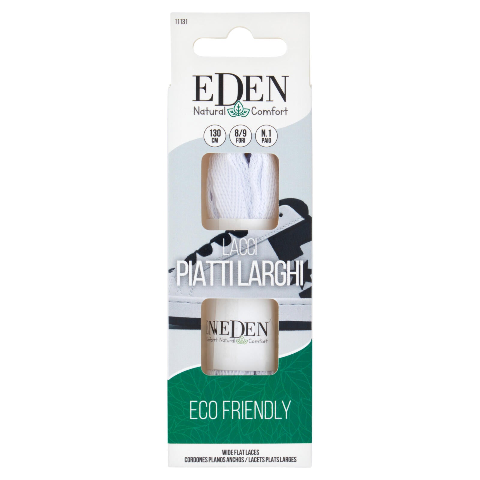 Eden Natural Comfort Lacci Piatti Larghi 130 cm 8/9 Fori 1 Paio (25525901)