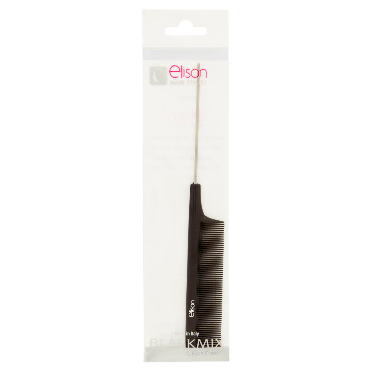 elison Hair Stylist Professional Hair Comb Pettine con coda in metallo Blackmix (25526102)