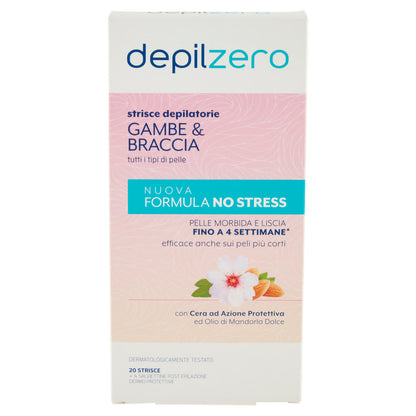 depilzero strisce depilatorie Gambe & Braccia 20 Strisce + 4 Salviettine (25525155)