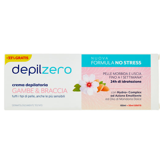 depilzero crema depilatoria Gambe & Braccia 150 ml + 50 ml Gratis (25525150)