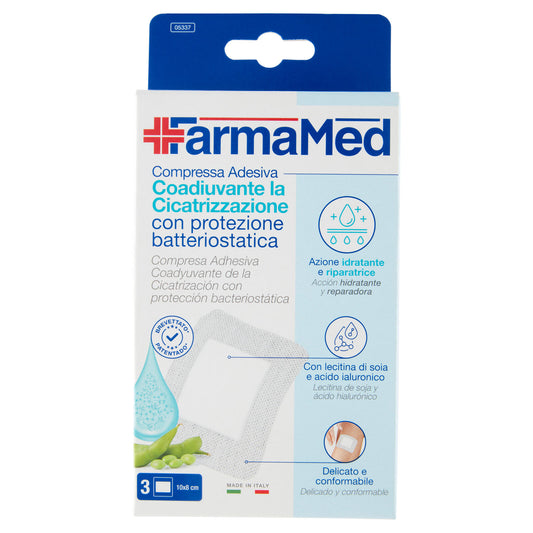 FarmaMed Compressa Adesiva Coadiuvante la Cicatrizzazione con protezione batteriostatica 3 pz (25528540)