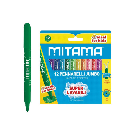 Mitama Pennarelli Jumbo Super Lavabili, punta Maxi, Scat. 12  pz (25562124)