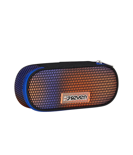 Seven Portapenne Scuola Round Plus, Reflex Blue, Shadefull Boy, Bustina Ovale Con Tasca Interna ed Elastici Porta Penne, Accessori Zaino, Elementari, Medie, Superiori, Ragazzo Ragazza (25581043)