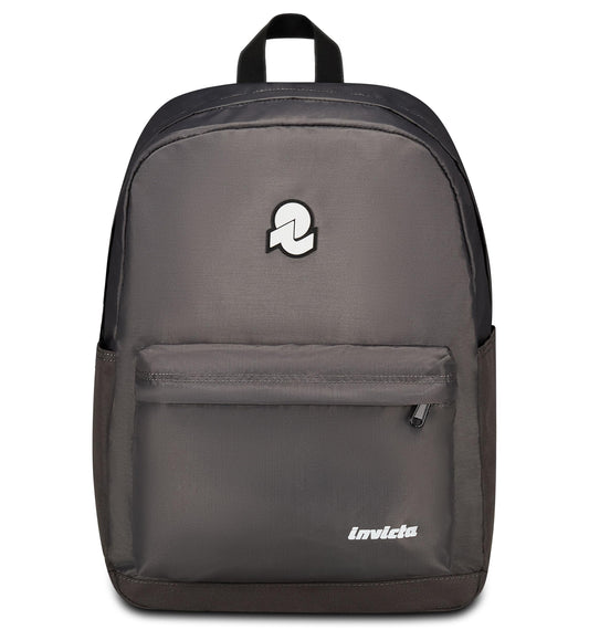 Invicta Zaino Scuola Carlson Plain, Grigio, Zaino Mono Scomparto Con Tasca Porta PC o Tablet e Tasca Porta Borraccia, Zaino Superiori, Università e Viaggio, Unisex (25615157)