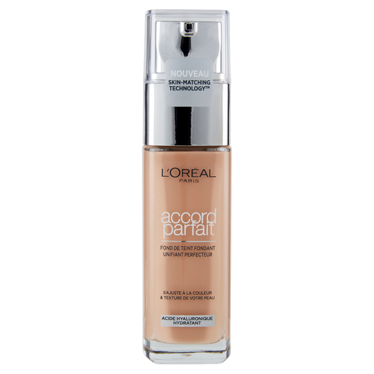 L'Oréal Paris Accord Parfait, Fondotinta Liquido con Acido Ialuronico, 5.N Sable/Sand, 30 ml (25531681)