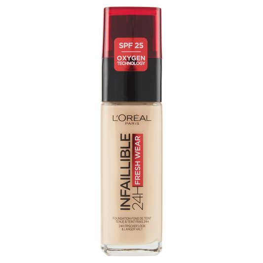 L'Oréal Paris Infaillible 24H Fresh Wear, Fondotinta Liquido, Protezione SPF25, Lin (100), 30 ml (25531887)