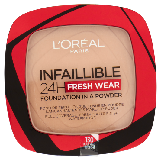 L'Oréal Paris Fondotinta compatto Infaillible 24H Fresh Wear, 130 Beige Peau/True Beige (25531847)
