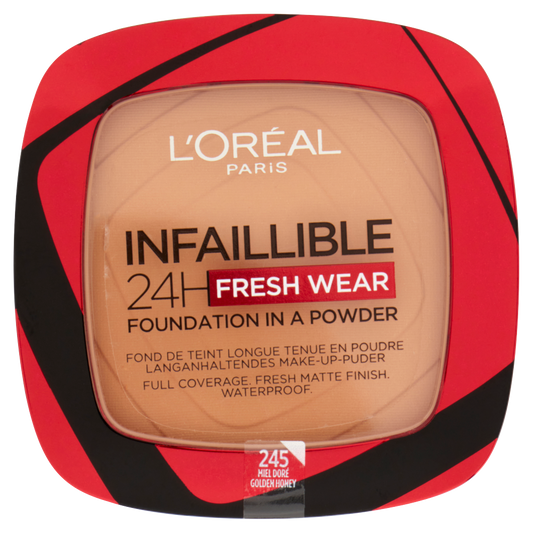L'Oréal Paris Fondotinta compatto Infaillible 24H Fresh Wear, 245 Miel Dore/Golden Honey (25531851)