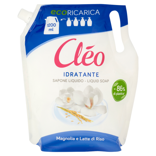 Cléo Idratante Sapone Liquido Magnolia e Latte di Riso Ecoricarica 1200 ml (25522907)
